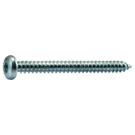 Midwest Fastener Sheet Metal Screw, #10 x 2 in, Zinc Plated Steel Pan Head Torx Drive, 15 PK 37028